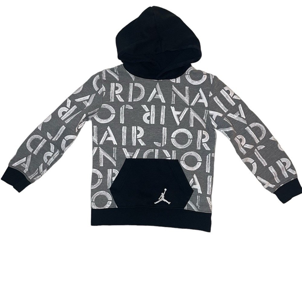 Air Jordan all over print Kids Hoodie           -Size 7/Little Kid Large